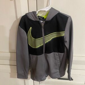 Nike Dri-FIT Black and Gray Jacket with Neon Yellow Highlights